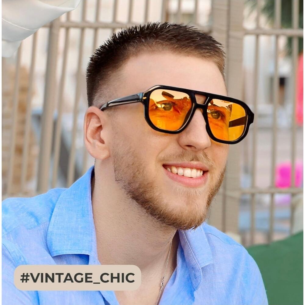 livho Trendy Polarized Square Aviator Sunglasses Unisex Eyewear Frame Retro S15 - Picture 5 of 8